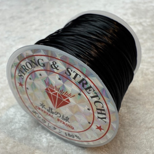 Extra Stark Svart Elastisk Platt Tråd – ca 40 Meter per Rulle för Smyckestillverkning!